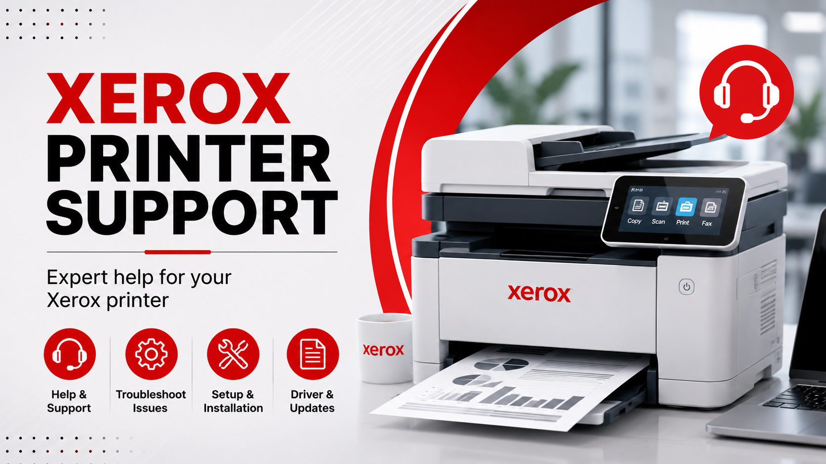 flowy-dark-haired-woman Xerox printer support